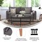 Flash Furniture Stone Gray Faux Linen Sofa with Wooden Legs IS-VS100-GY-GG - alternate 2